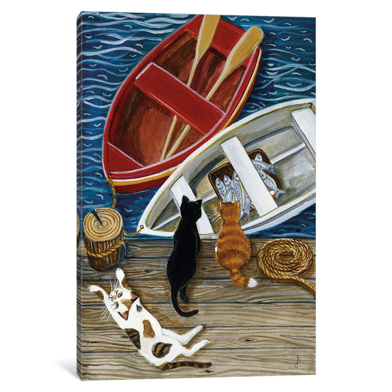 The Days Catch by Jan Panico - Painting on Canvas, No Frame, 66.04 cm H x 45.72 cm W x 1.91 cm D