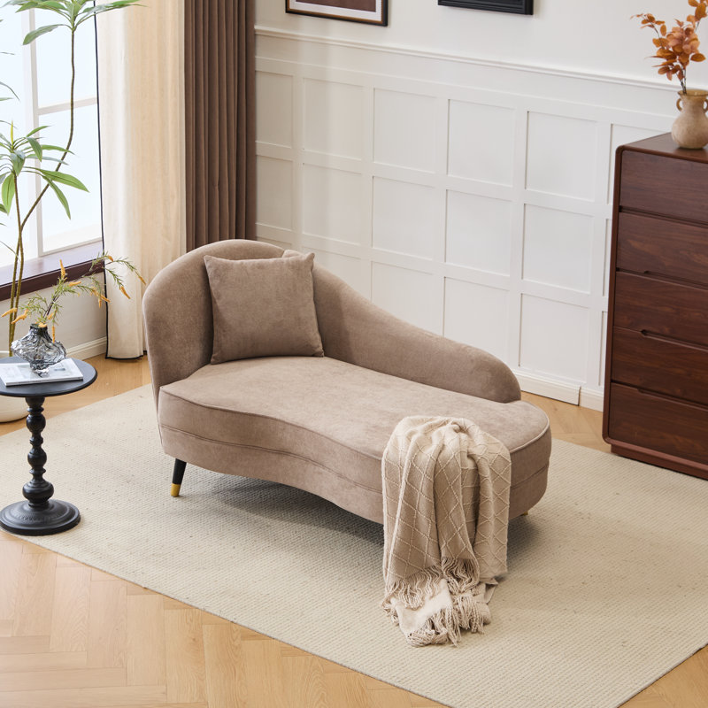 Chaise longue rembourrée avec coussin lombaire Montclair, Velours Nomad