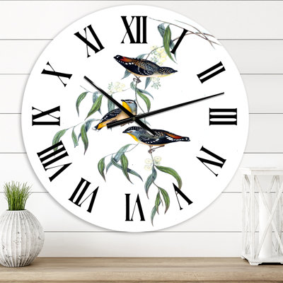 Vintage Bird Life III - Horloge murale traditionnelle