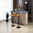 Danyu Swivel Upholstered Adjustable Height Counter Stool with Metal Frame-2012596161