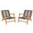 Sierra Modern Acacia Wood Rope Woven Outdoor Club Chairs-812162626