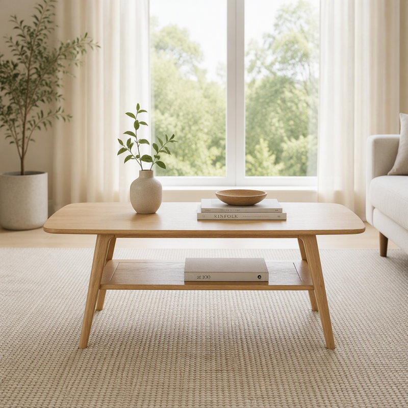 Table basse 100% bois massif, L 47,25 po, Chêne