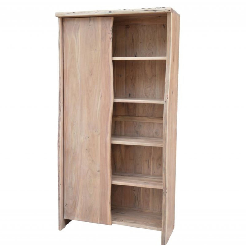204cm H x 105cm W Solid Wood Standard Bookcase, Natural
