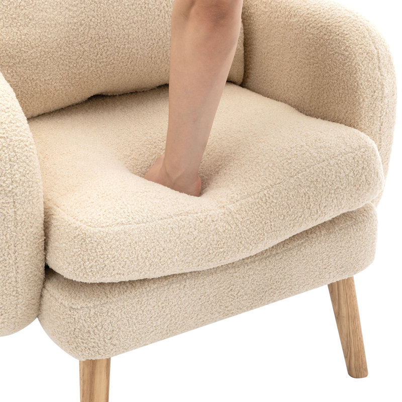 Kruse Upholstered Armchair, Beige Teddy