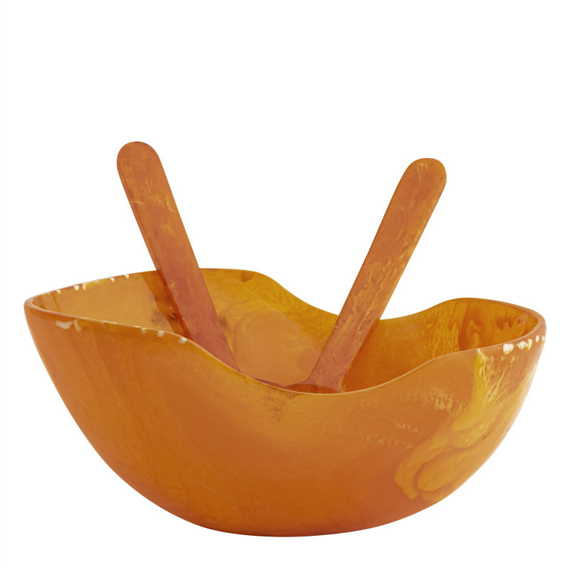Ensemble de 2 plats à salade en résine 11 ", Orange