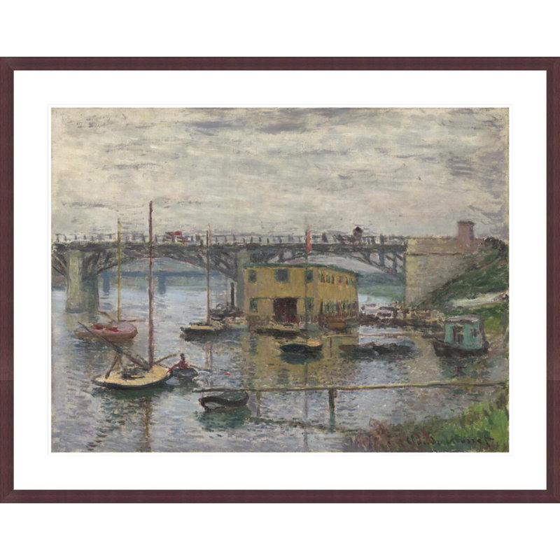 Pont à Argenteuil un jour gris par Claude Monet, impression giclée sur cadre, H 33,11 po x l 41,5 po