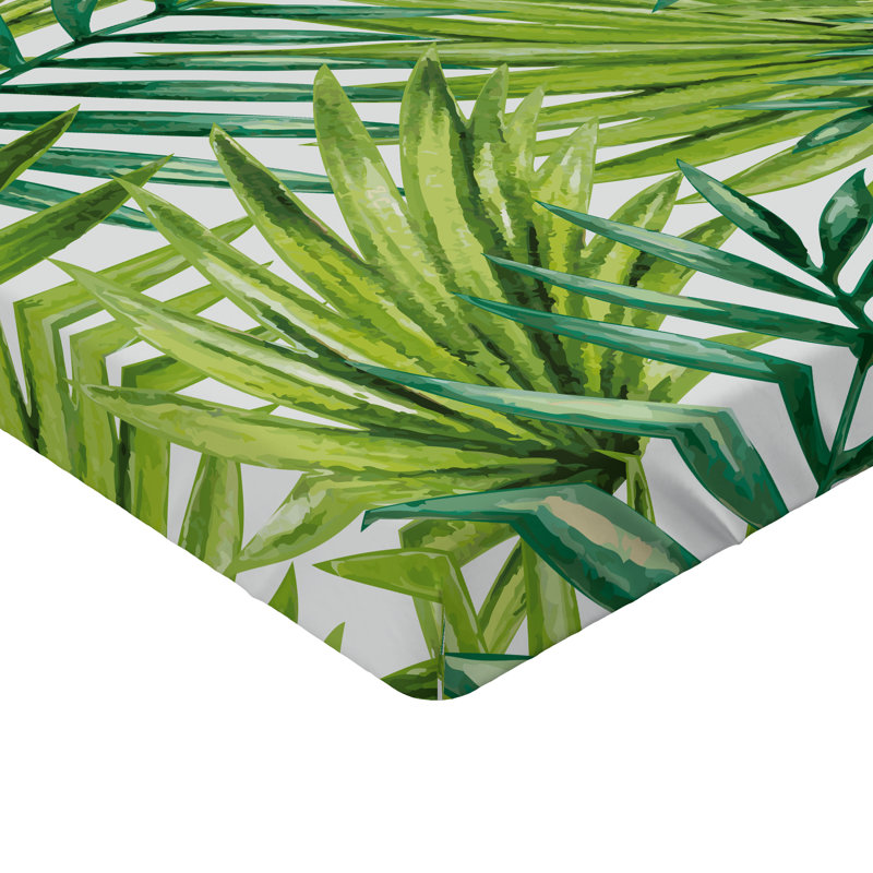 Drap-housse orange Ambesonne, Vert fougère / vert lime floral, Drap-housse pour lit simple TG