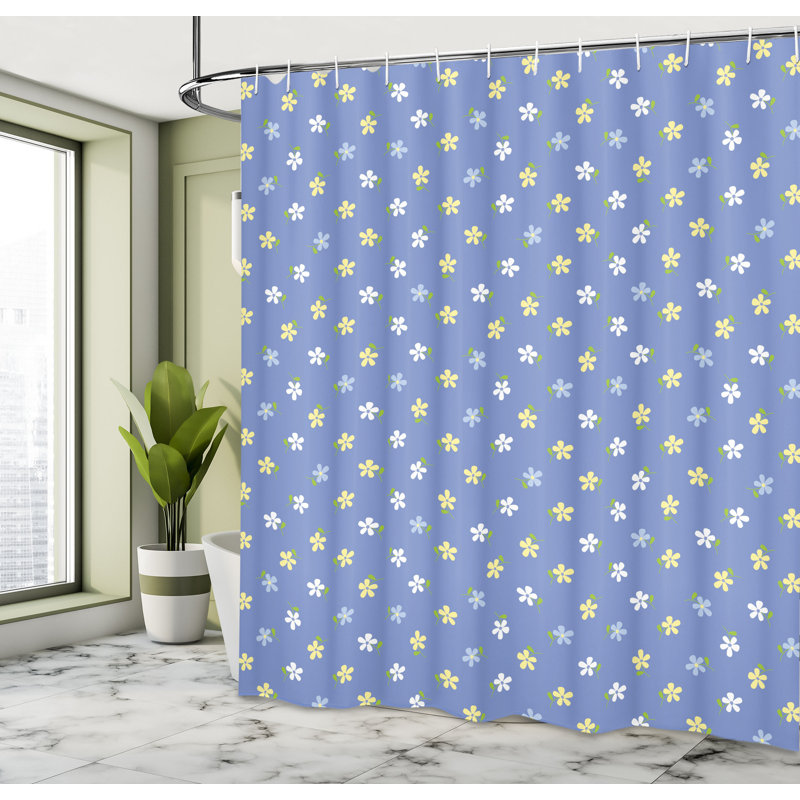 Floral Shower Curtain with Hooks Included, 84" H x 69" W