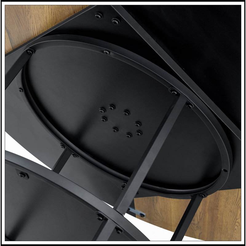 Ensemble de salle à manger charmant avec design innovant et rangement pratique, Noir / noyer foncé