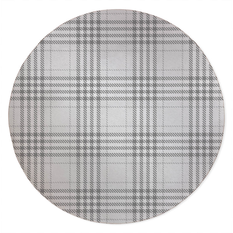 Christopher Plaid Non-Slip Outdoor Rug, Round 5'