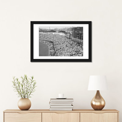 " The 1940s-1950s Large Crowd Yankee Stadium Bronx NYC Bleachers Advertising Signs Around The Stadium New York City NY USA "