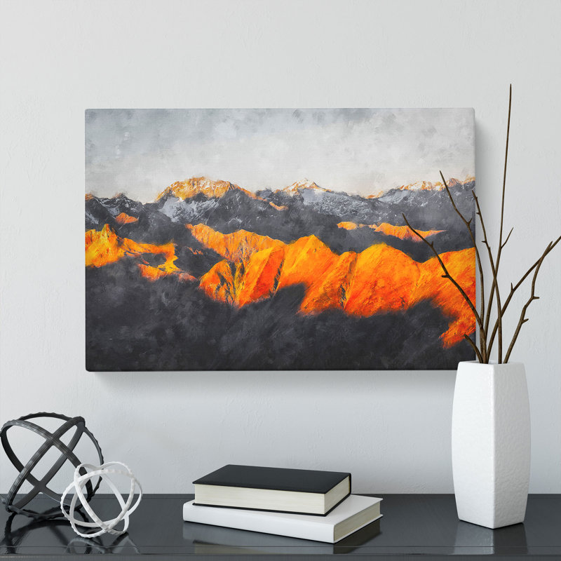 Orange Mountains In Italy - Wrapped Canvas, 35cm H x 50cm W x 3cm D