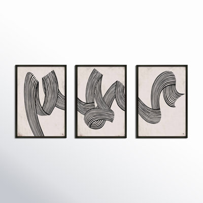 Menton Linework by Studio M - 3 Piece Picture Frame Print Set