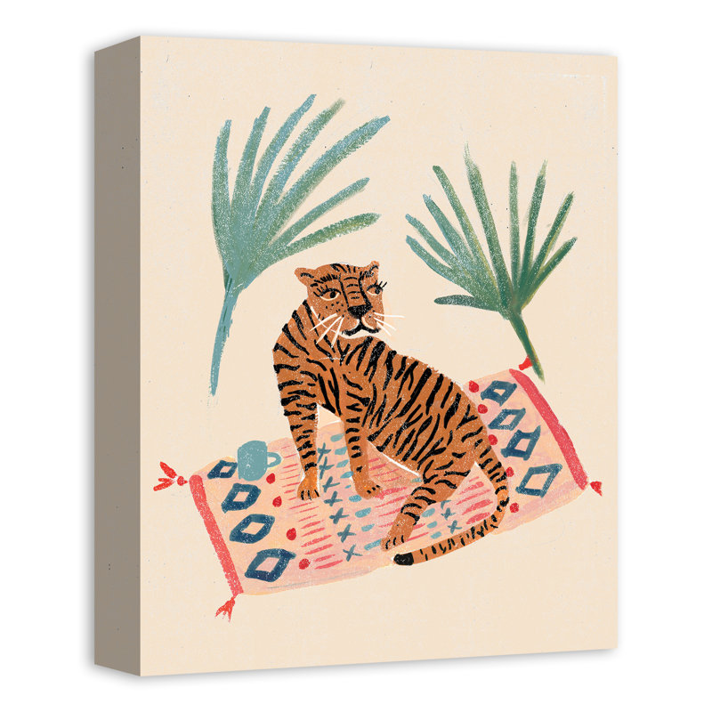 Reproduction de tigre sur toile, H 14 po x l 11 po x P 1,25 po