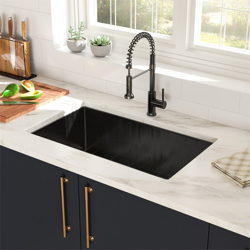 30"X18"X10" T304 Stainless Steel Sink In Gunmetal Black - 16Gauge, Single Bowl With Construction And Drain Basin Noise Condensation Prevention