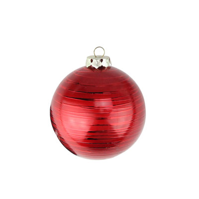 Ornement boule de Noël rouge incassable mat