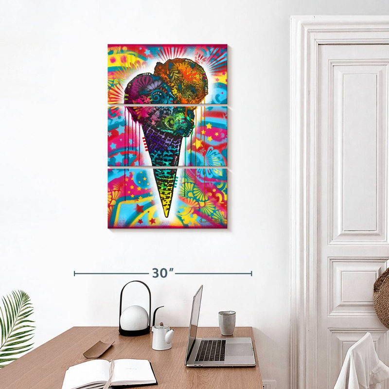 Yarlin Colorful Ice Cream Cone, 32" H x 20" W