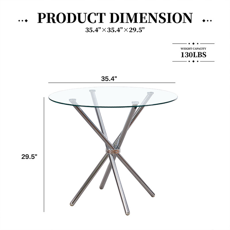 Table de salle à manger Silver, Argent