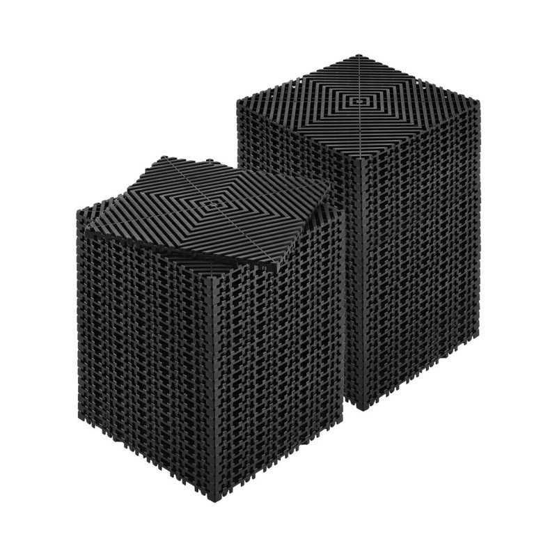 Tapis de drainage à emboîtement, matériau PP durable et modulaire à coussin d'emboîtement modulaire de 12 po x 12 po, tapis de drainage épissables, carrelage de drainage et tapis antidérapant pour garage, jardin, cuisine et extérieur