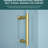 48 - 48.8" Installation Width Single Shower Door, 8mm Tempered Glass, Gold Frame, Reinforced Base, Waterproofing