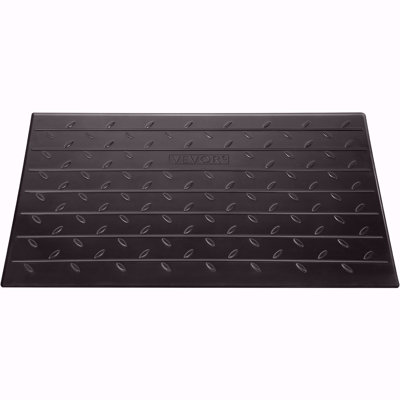 Rubber Threshold Ramp, 4" Rise Threshold Ramp Doorway, 3 Channels Cord Cover Rubber Solid Threshold Ramp, Rubber Angled Entry Rated 2200 Lbs Load Capacity For Wheelchair And Scooter