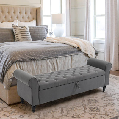 Corduroy Upholstered Storage Bench