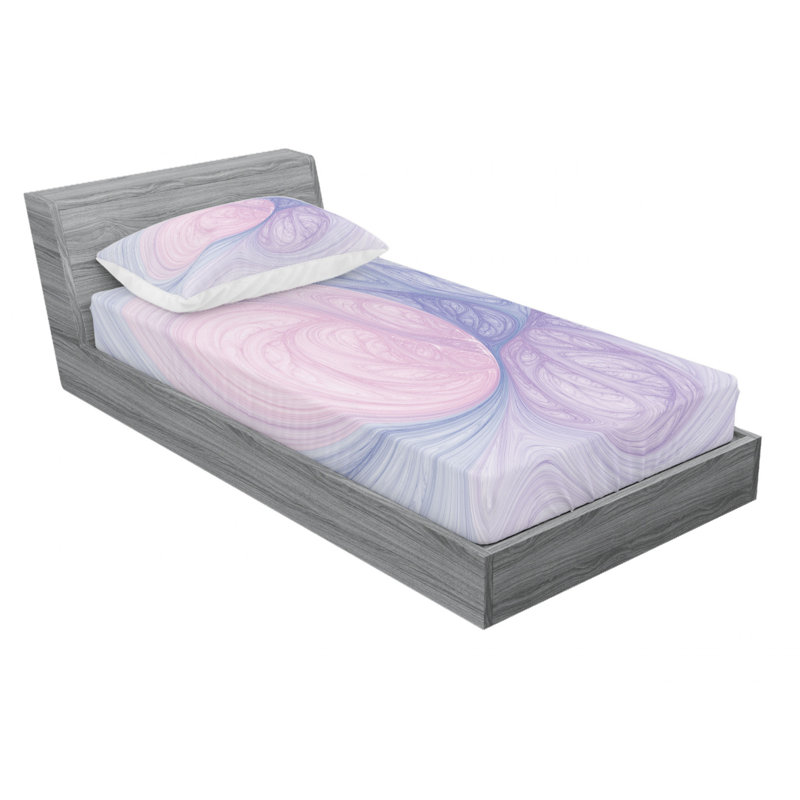 Microfiber Abstract Sheet Set, Twin Sheet Set + Fitted Sheet + 1 Pillowcase