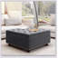 Massive banc de rangement carré, repose-pieds avec deux portes de rangement, table basse moderne Mid-Century