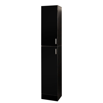 Armoire de rangement autoportante noire pour la cuisine et la salle à manger. Tablettes. 14,16 x 11,71 x 74,19, 56,92 lb Option élégante. Salle à manger, noir. Tablettes, deux portes. Apparence élégante.