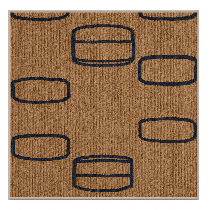Washable Rain Barrel Farm Area Rug, Square 4'