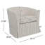 Chaises d'appoint pivotantes lisses, structure en métal et tissu, rayures modernes