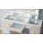 Contemporary Style 1Pc Vanity W/ Stool Set Glass Top Storage Drawers Central Mirror W/ Bulbs USB And Power Outlet White And Gray Finish