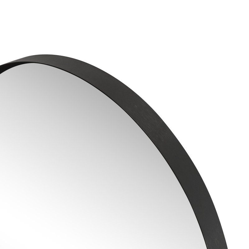 Elodie 20 in. W x 30 in. H Small Arched Aluminum Metal Framed Wall Mounted Bathroom Vanity Accent Mirror, Black, Black