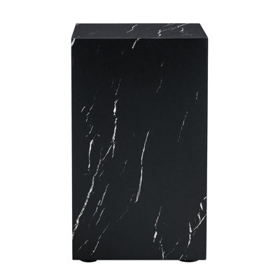 11.8*11.8*19.6 Inch Black Marble Texture MDF Coffee Table - Luxurious Design, Perfect Living Room Accent.Rectangular Fashion Texture Design Coffee Table, Suitable For Various Situations And Scenes.
