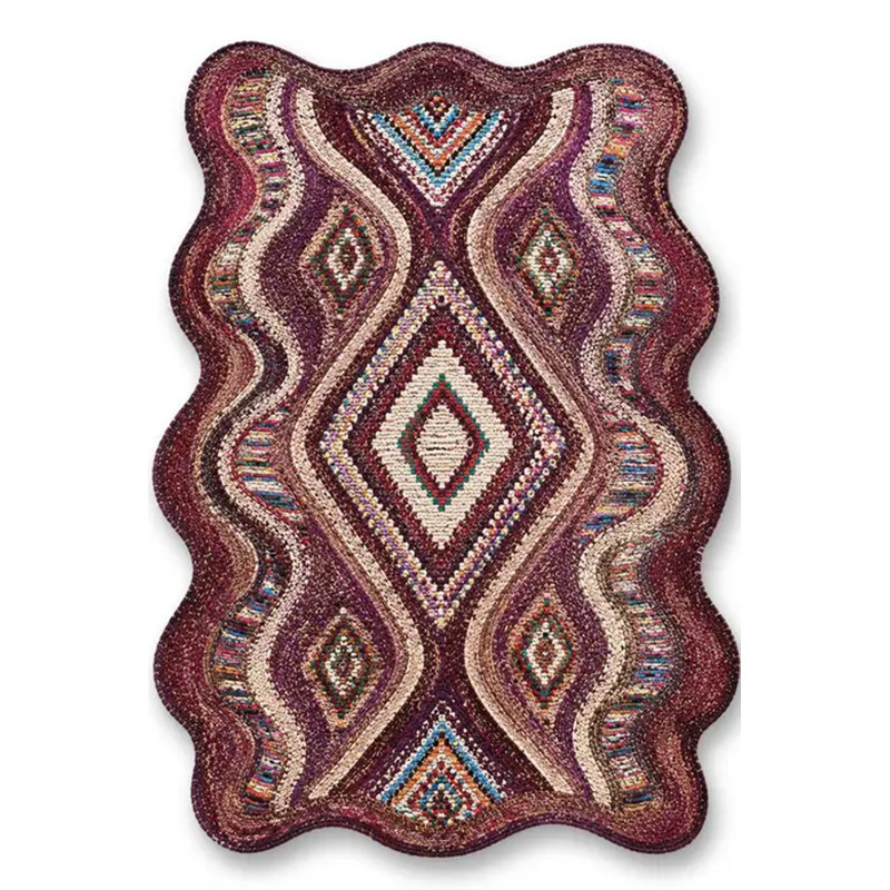Tapis tissé à motif nautique Mosso, 4'11" x 7'7"