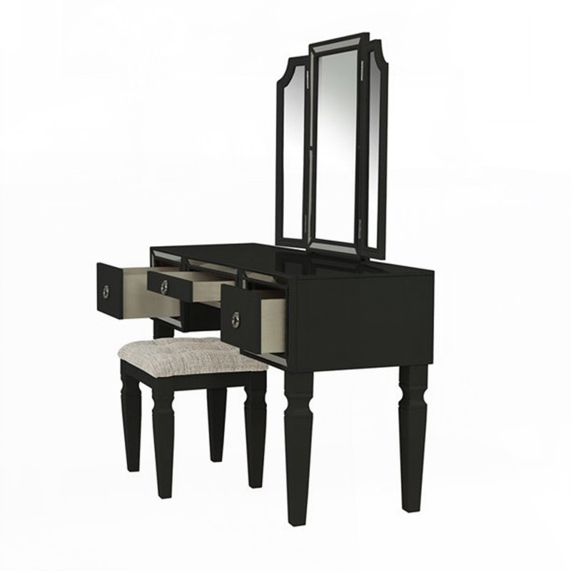 Ensemble de coiffeuse classique, Noir