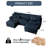 Oversized Modern Chenille Sofas, Spacious U-shaped Living Room Couch