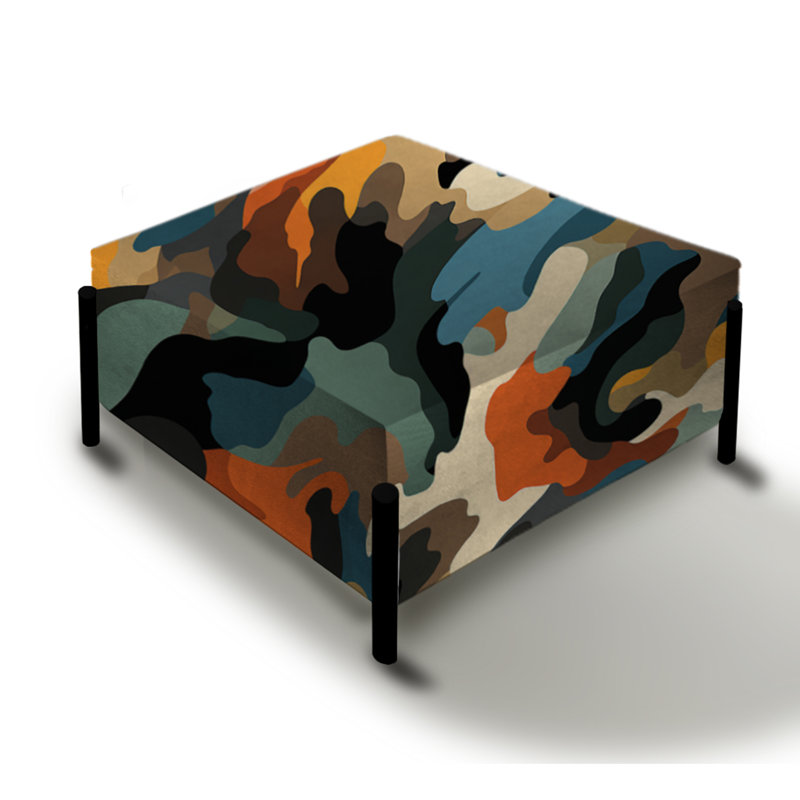 Tribal Camouflage Essence - Abstract Large Square Ottoman