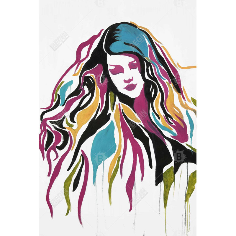 Woman graffiti art Bath Mat with Non-Slip Backing - Quick Dry Memory Foam Bathroom Rug - Absorbent - Modern Plush Spa-Style - Machine Washable