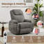 Fauteuil inclinable avec massage et chaleur, inclinable manuel pivotant à 360 ° avec porte-gobelets, poche latérale-2056724831