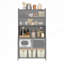 Garde-manger en métal à 6 niveaux avec porte escamotable, conception anti-basculement pour le rangement de la cuisine et de la salle à manger