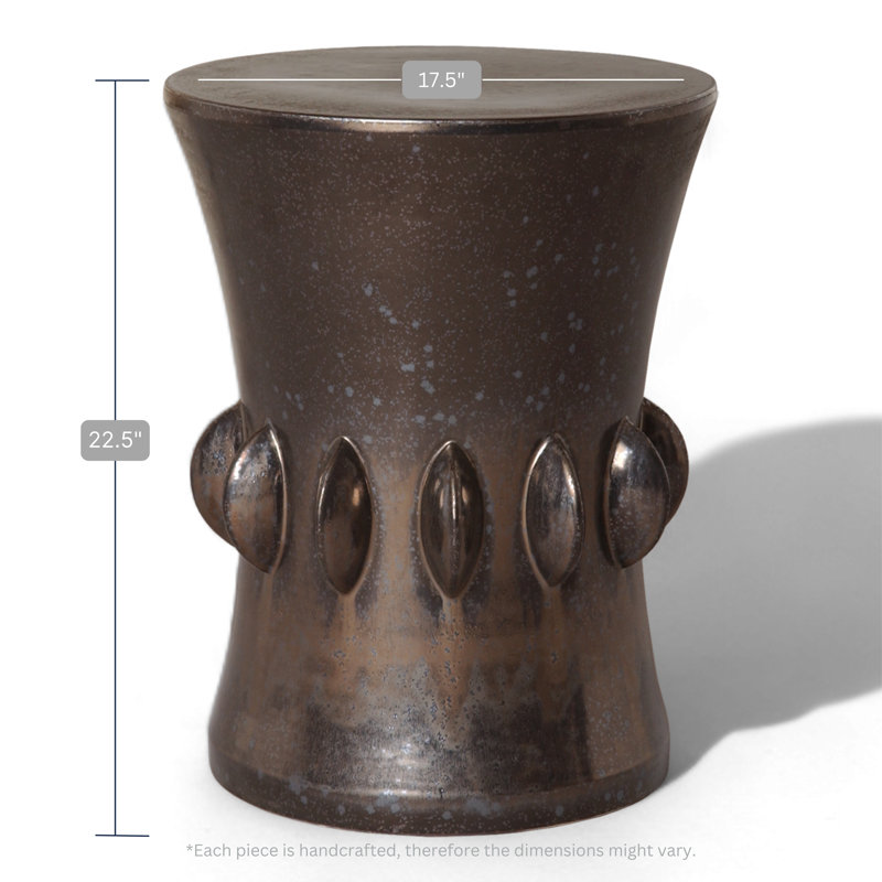 Jewel Garden Stool, Gun Metal