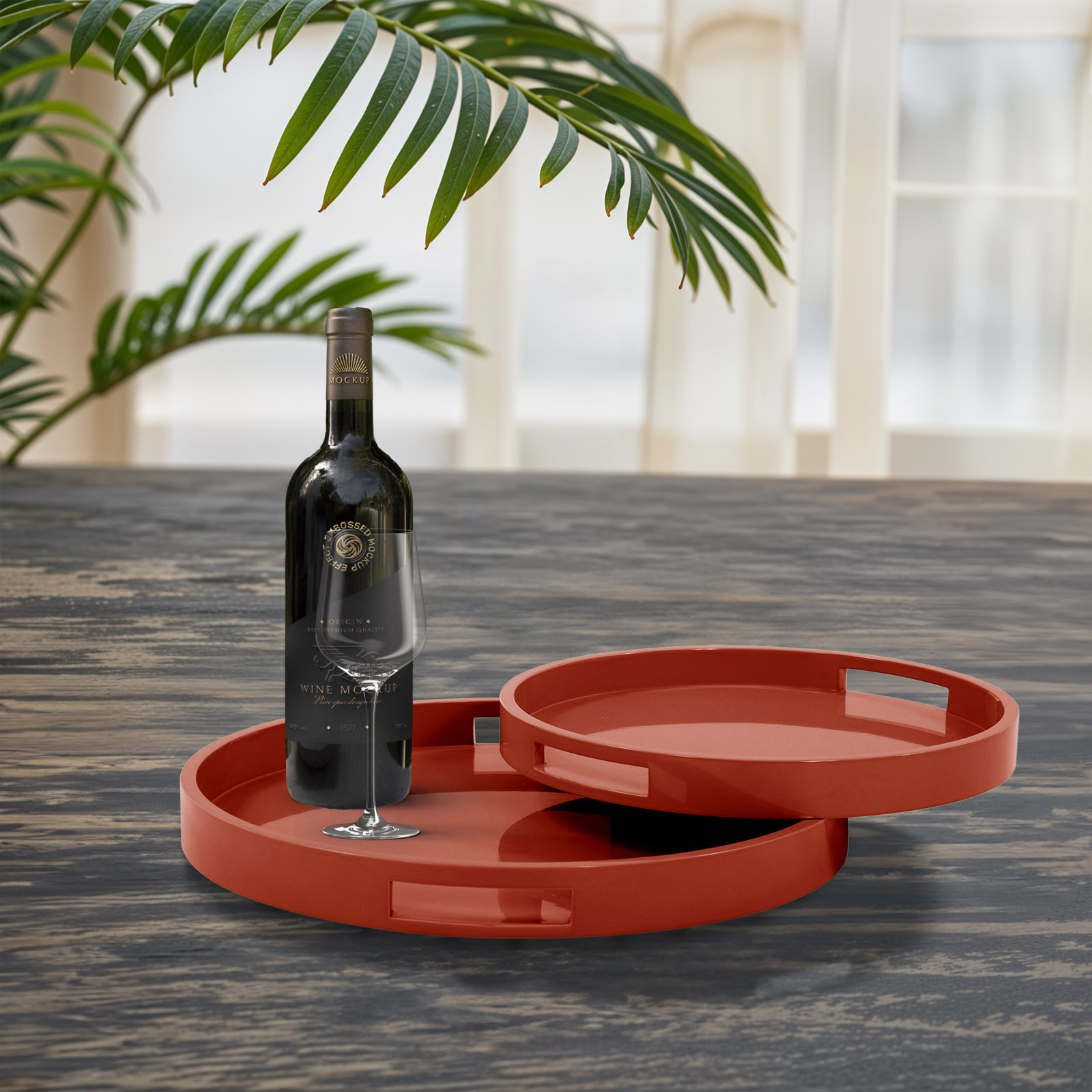Parke Decorative Tray, Rectangular, Orange