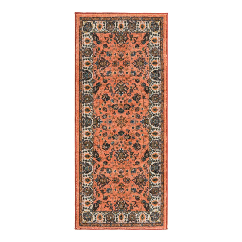 Tapis oriental brun / orange Hylan, Tapis de couloir 2 pi 2 po x 5 pi