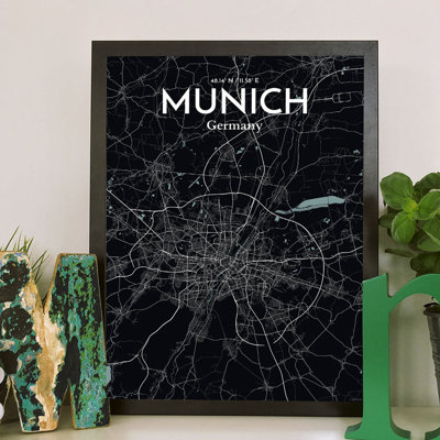 Munich City Map - No Frame Print