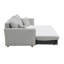 Canapé-lit modulaire en chenille gris avec rangement et 2 coussins décoratifs