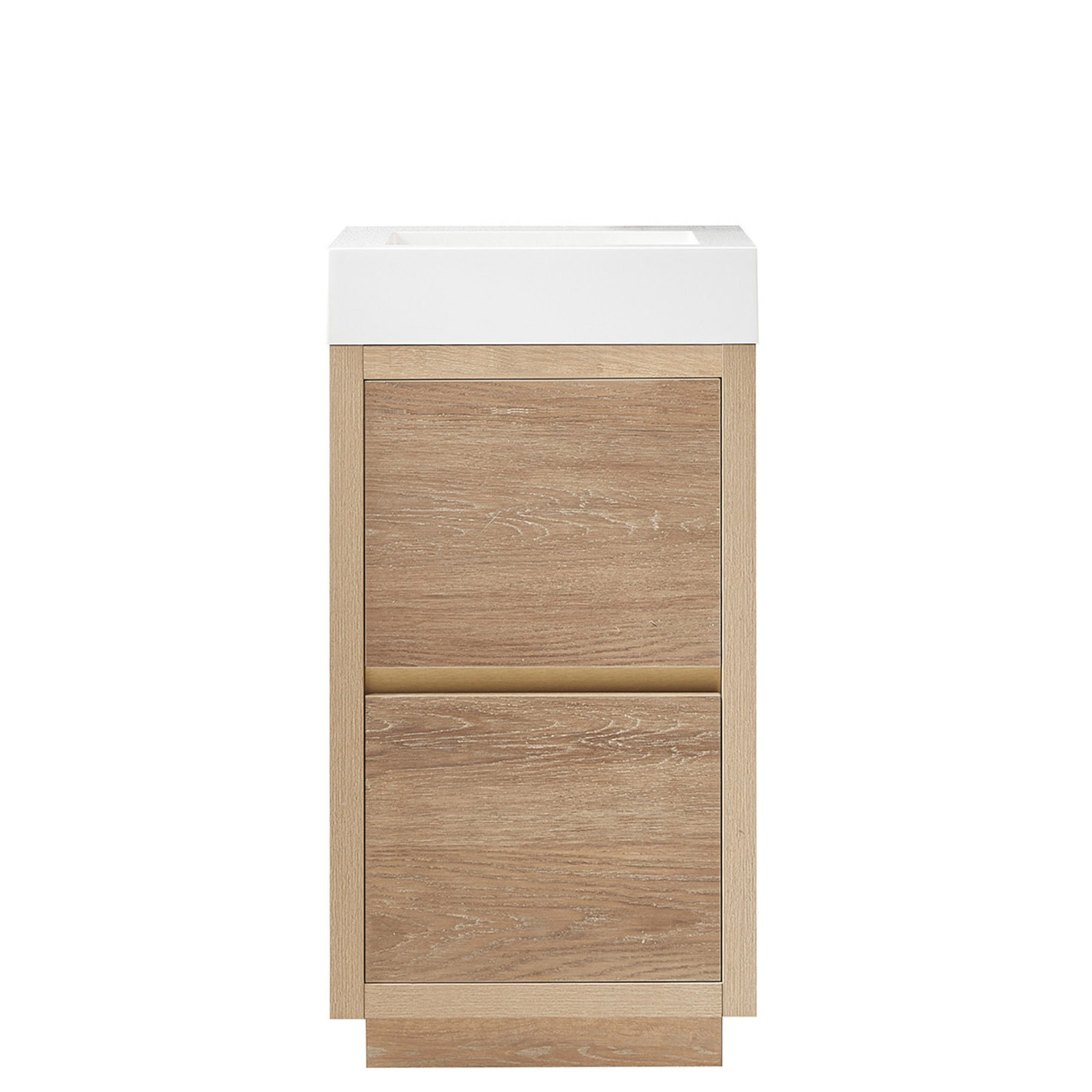 Beira 17.7'' Single Bathroom Vanity, North American Oak, White