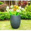 Grand pot à fleurs en charbon de bois fait à la main avec trou de drainage l 16 po x H 21,5 po-140016207-192713814