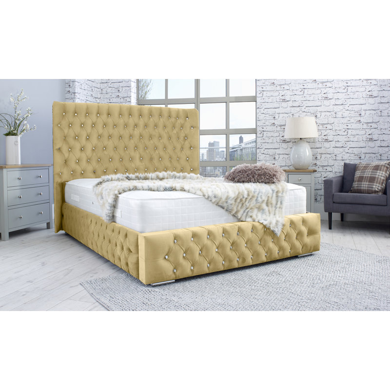 Jancis Upholstered Bed, Beige, Single (3')