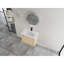 Meuble-lavabo mural moderne avec lavabo en céramique, style chêne blanc américain